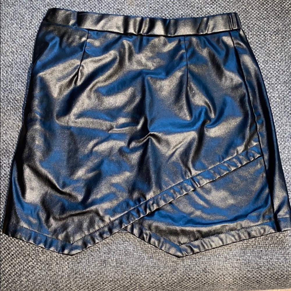 Black Leather Envelope Skirt